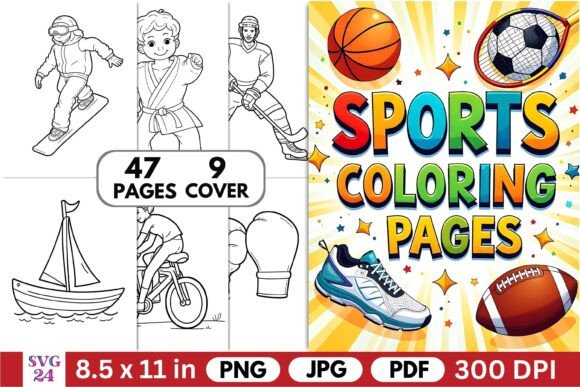 Sports Coloring Pages for Kids Cover