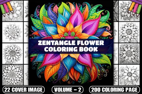 Zentangle Flower Coloring Book Cover