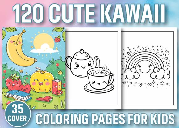 Cute Kawaii Coloring Book Cover