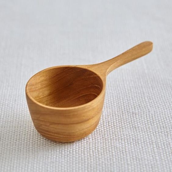 wooden coffee scoop