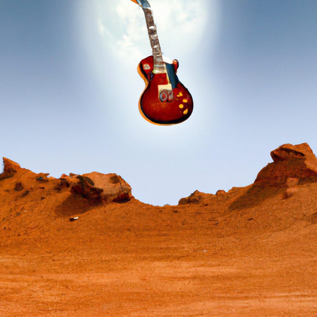 Guitar floating on mars
