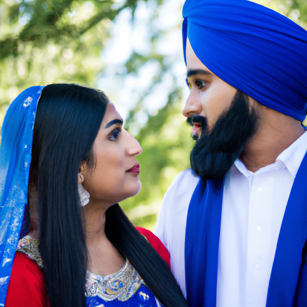 Traditional sikh couple anime