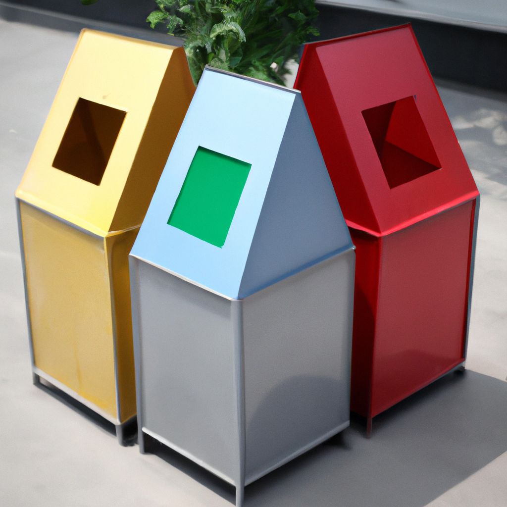 unique eco-friendly trash bins in a shape of cube, that are supposed to be indoor