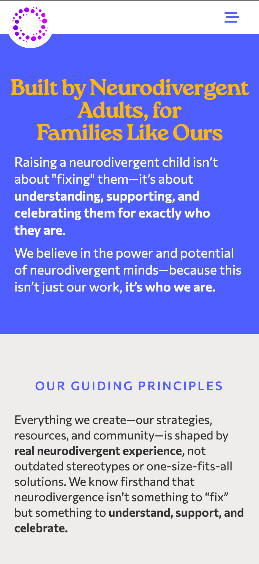 Screenshot from Neurodivergent Parent Collective