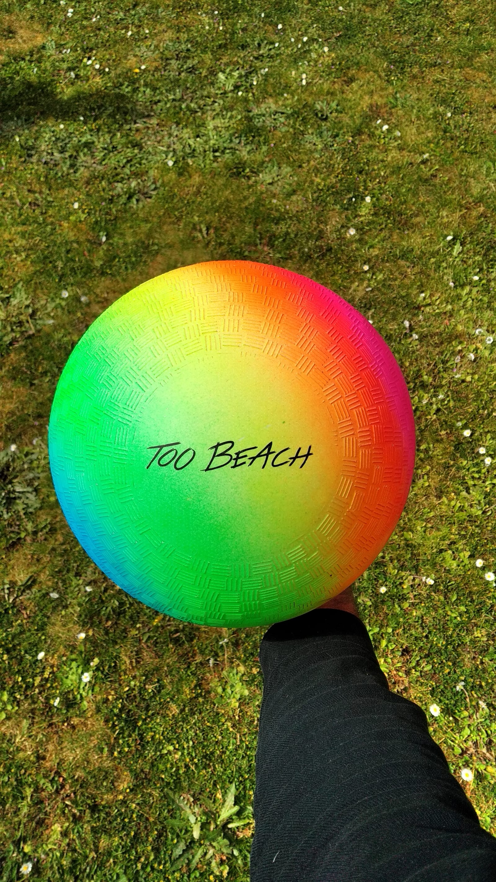 So many ways - A rainbow ball says 'too beach', as if anything could be - ball, beach - paul lahana