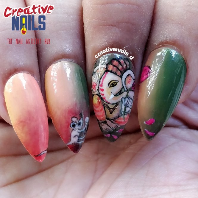 Ganesh Chaturthi Nail Art - 2019 Ganesh Chaturthi Nail Art - 2019