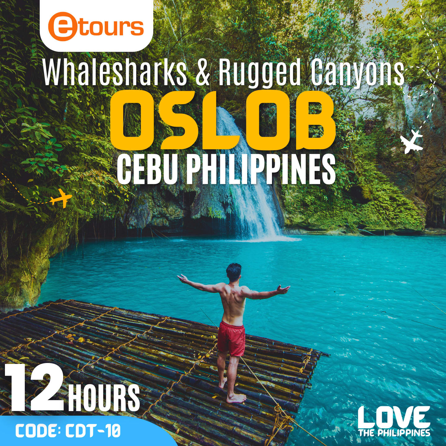 An adventurous person preparing to embark on a thrilling canyoning adventure at Kawasan Falls.