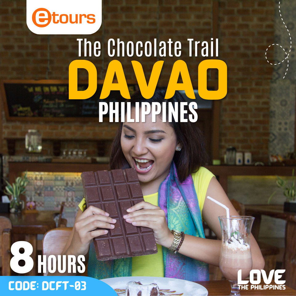 A woman enjoys a wonderful piece of chocolate at Malagos Garden Resort, the hub of Davao's chocolate industry.