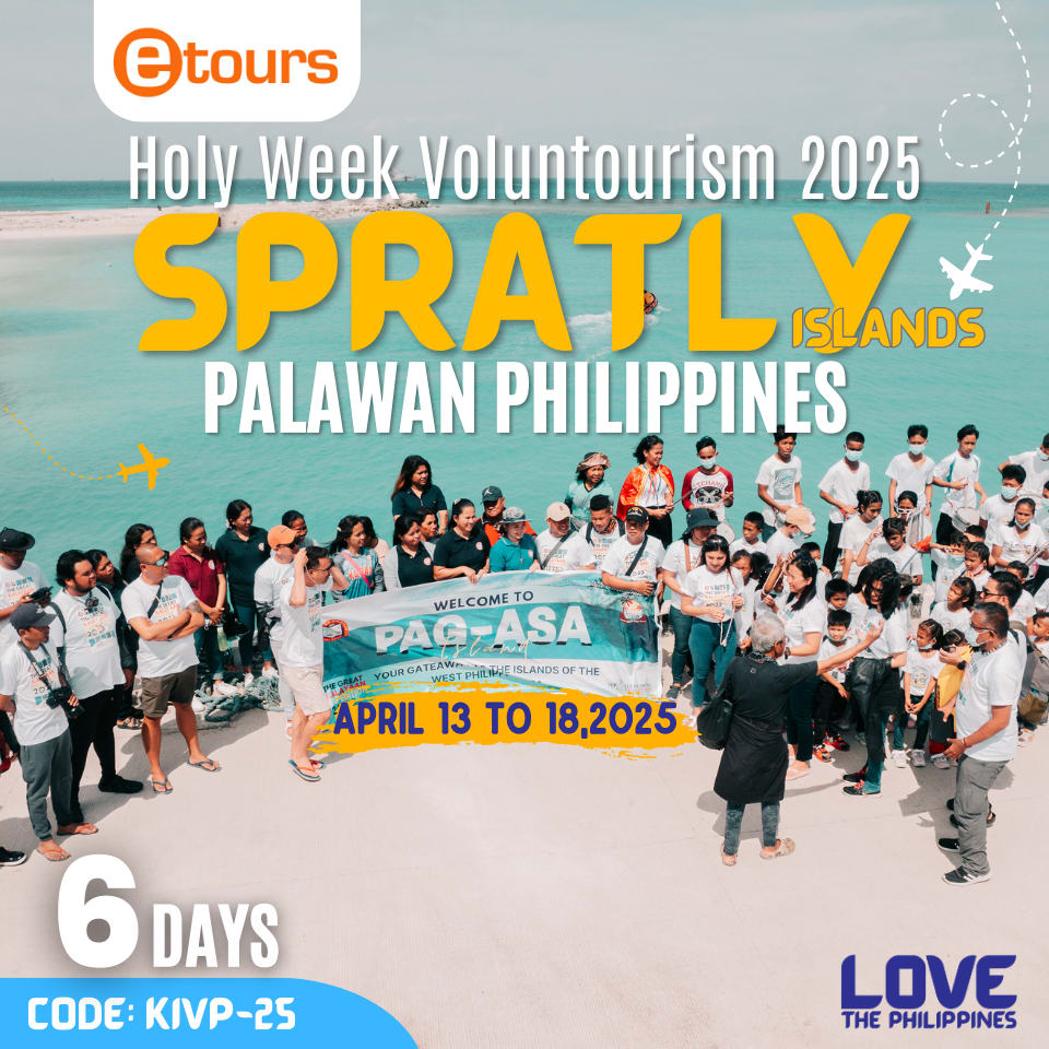 Volunteers working together to promote sustainable tourism and environmental conservation in Pag-Asa Island.