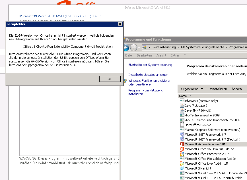 ms access runtime click to run