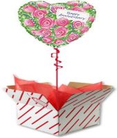 Pink Roses Happy Anniversary Balloon