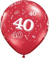 Red 40 A-Round Latex Balloon