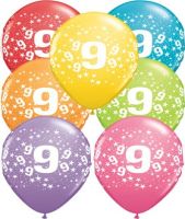 9th Birthday Stars Balloons