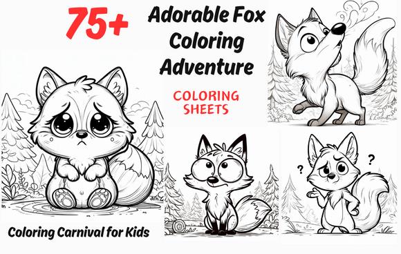 Adorable Fox Coloring Book Cover