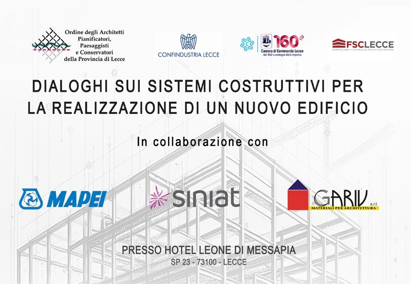 Dialoghi sui sistemi costruttivi”, al via il ciclo di incontri per gli architetti