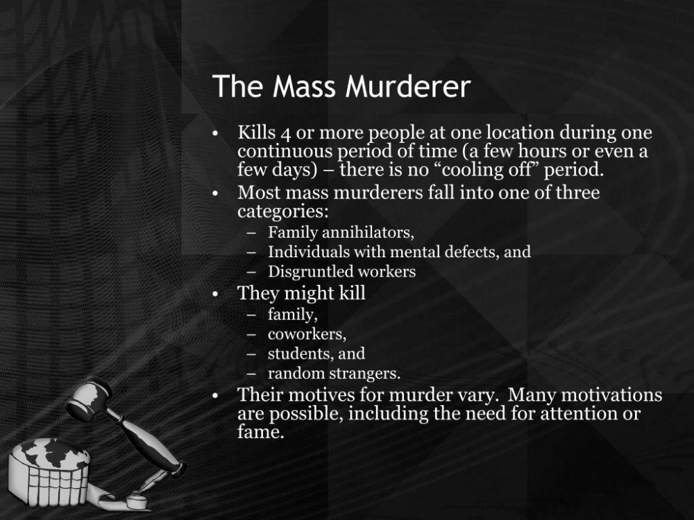 IL CLASSIC MASS MURDERER ED IL FAMILY MASS MURDERER | Egregio Avvocato