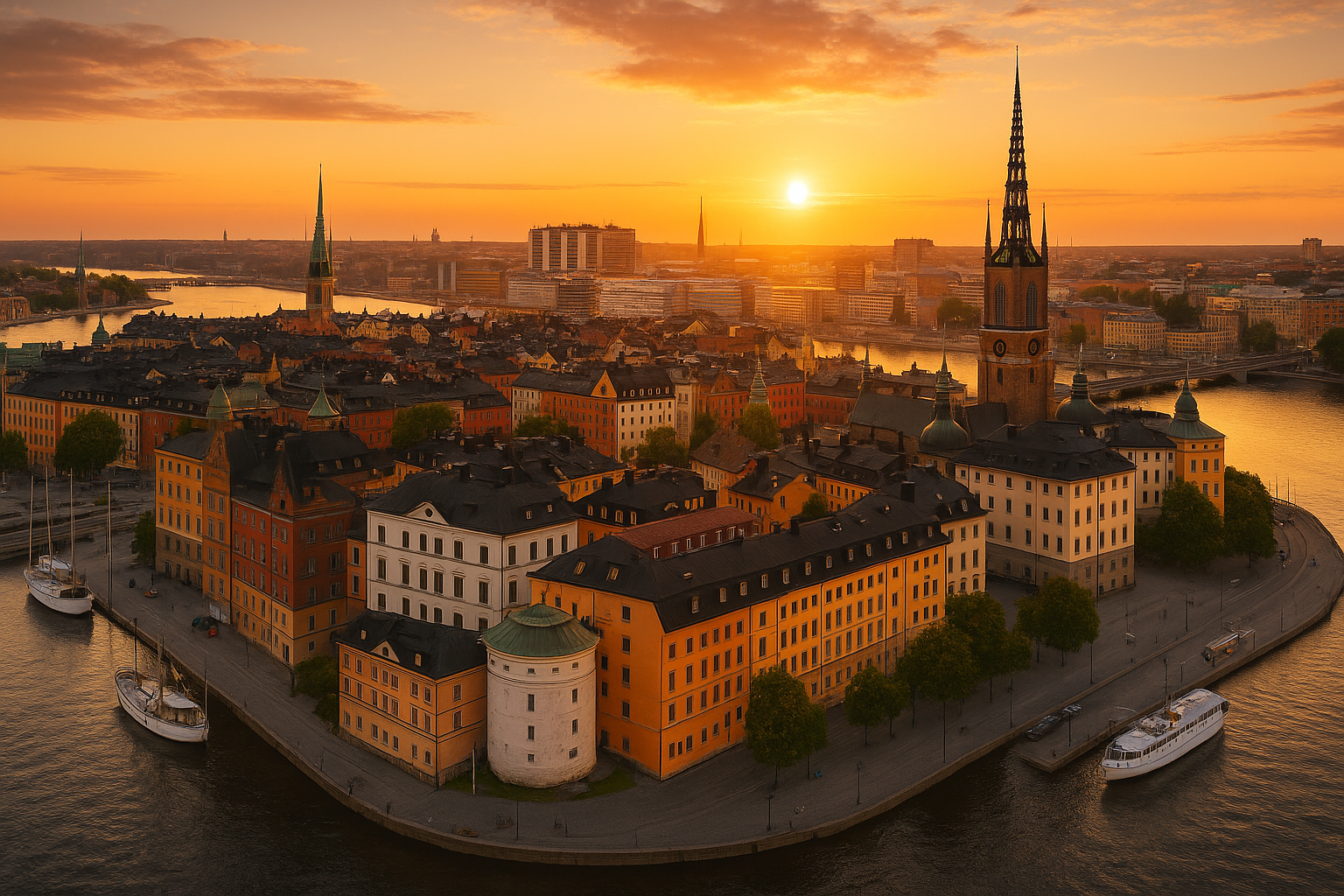 Beautiful view of Stockholm Sweden showcasing modern education infrastructure