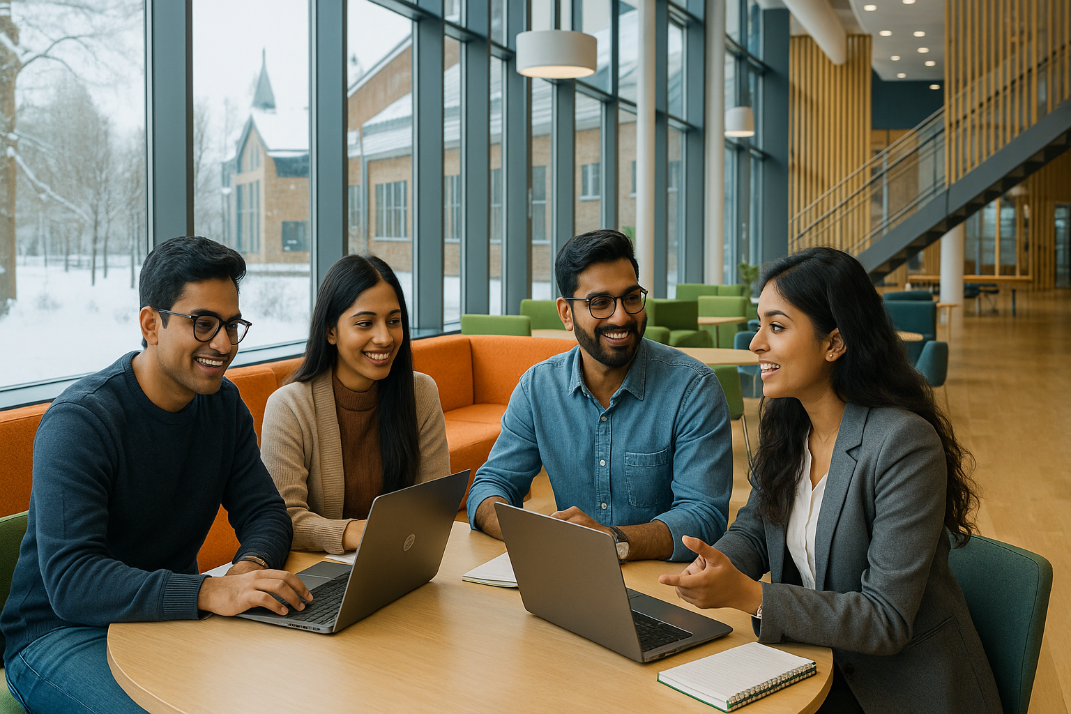 International students studying at Swedish university