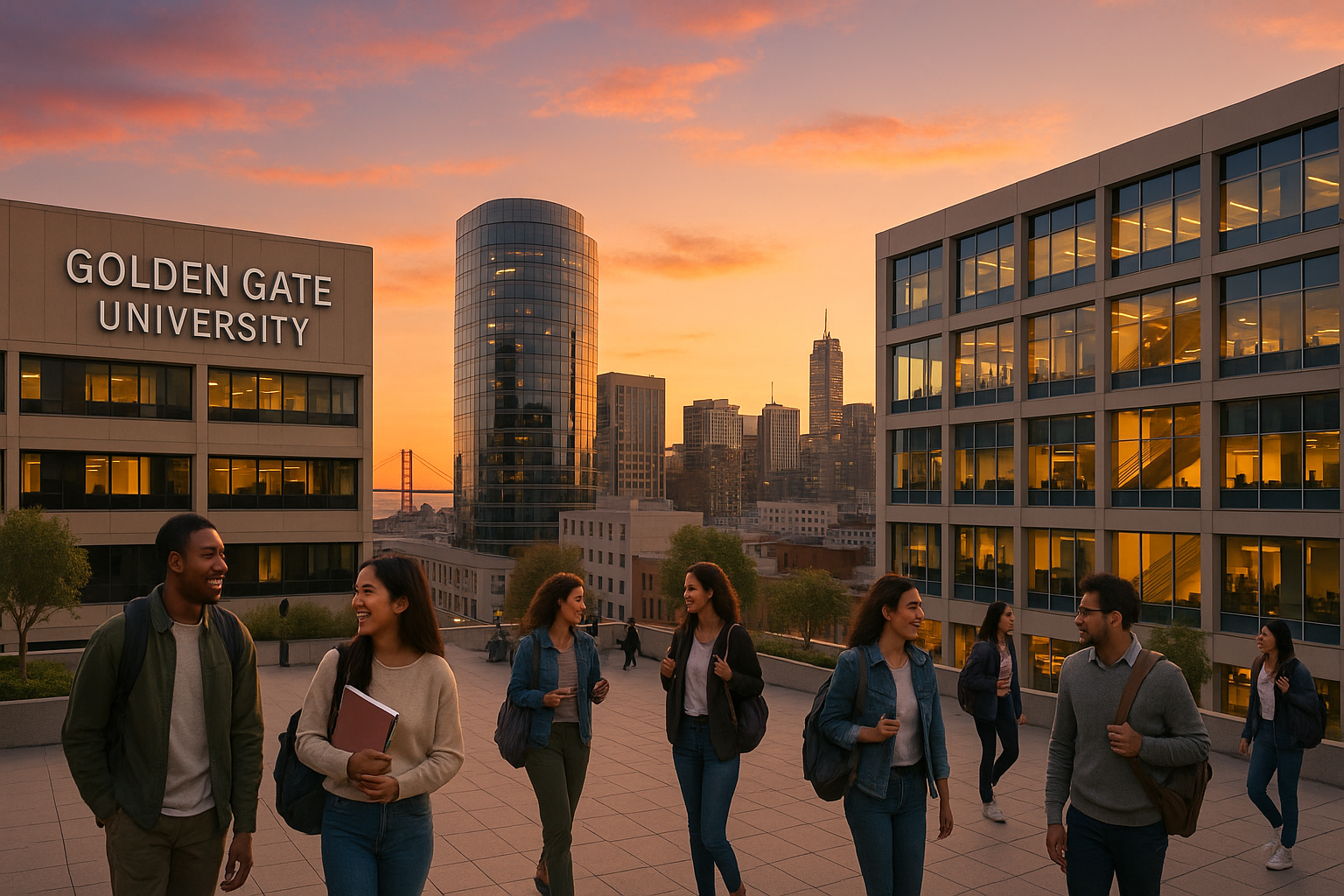Golden Gate University San Francisco campus at sunset