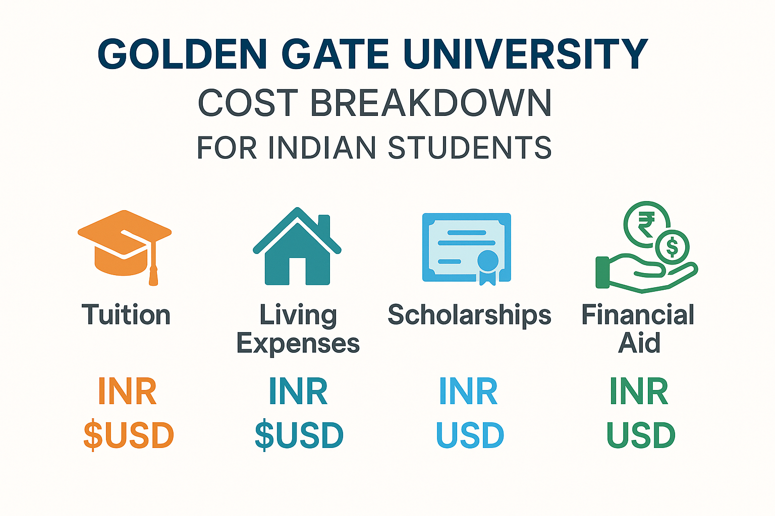Golden Gate University cost breakdown chart