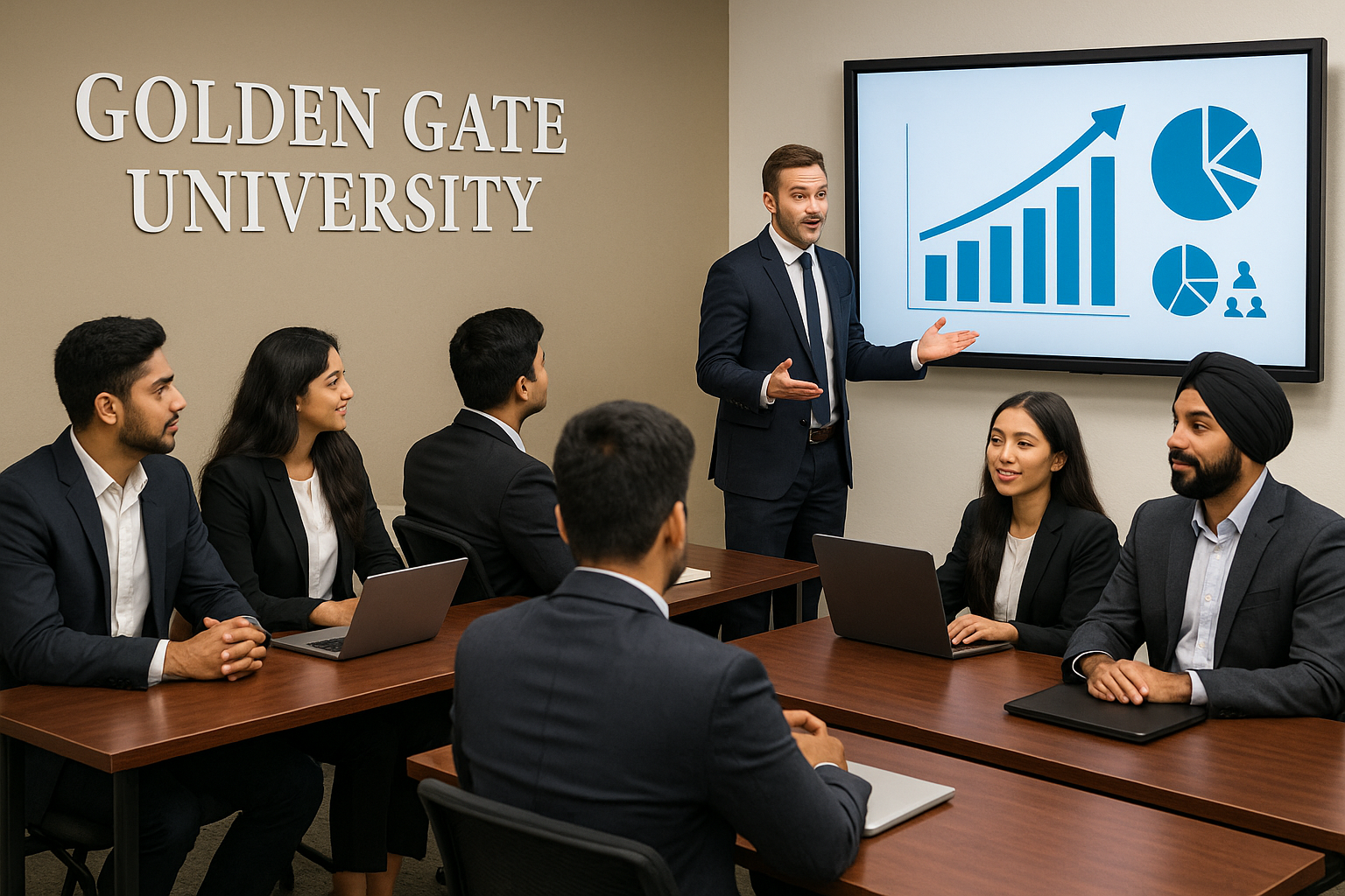 Golden Gate University Classroom with Diverse Students