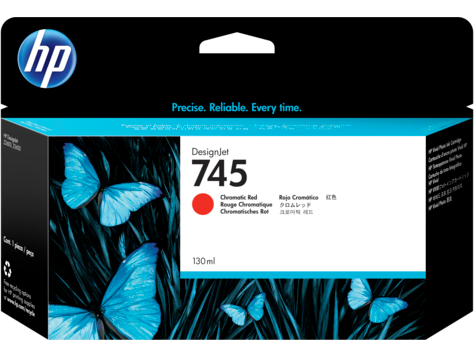 HP 745 130-ml DesignJet Chromatic Red Ink Cartridge