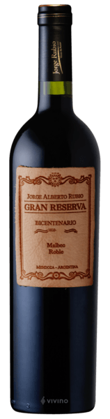 Vinho Jorge Rubio Gran Reserva Bicentenario Malbec Roble 750ml