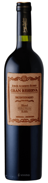 Vinho Jorge Rubio Gran Reserva Bicentenario Blend Roble 750ml