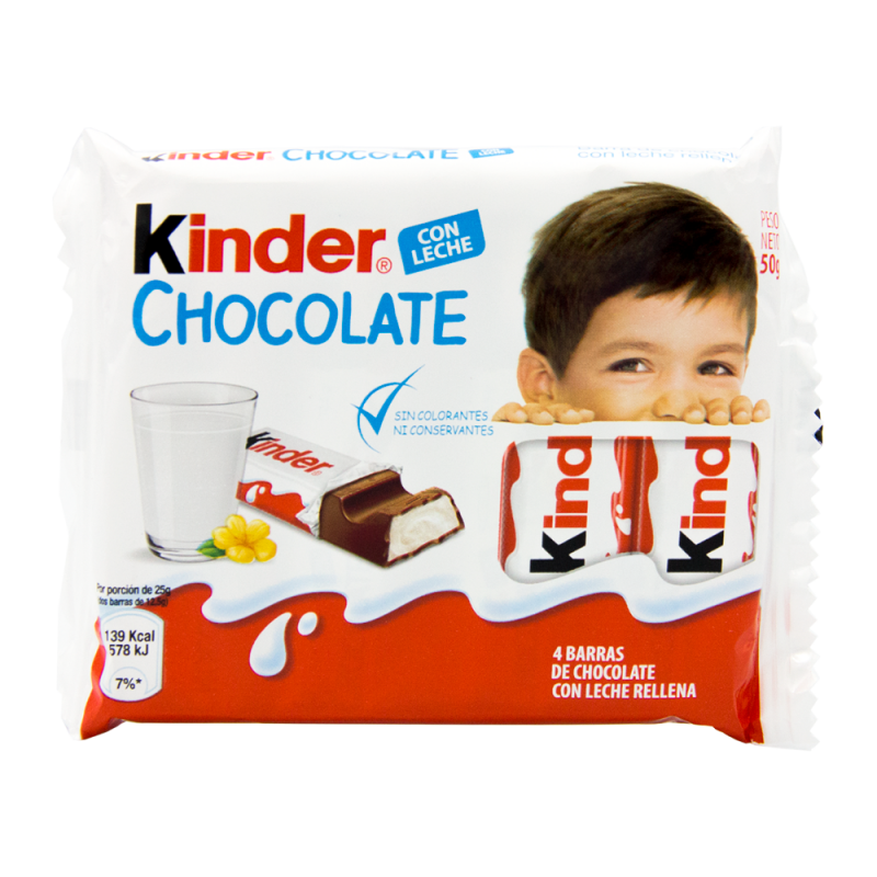 Chocolate Kinder Com Leite 50g 4un