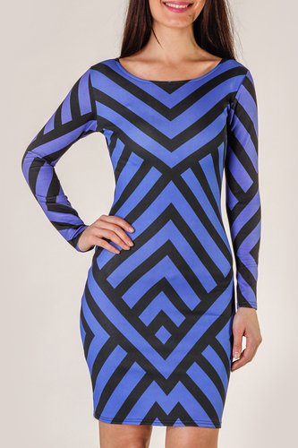 Geometric lines bodycon celebrities dress