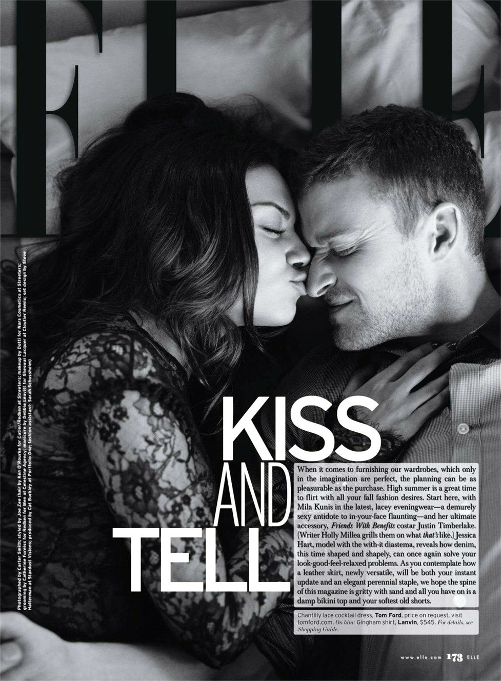 Мила Кунис и Джастин Тимберлейк / Mila Kunis and Justin Timberlake by Carter Smith in Elle US august 2011