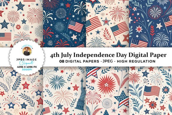 4th July Independence Day Digital Papers