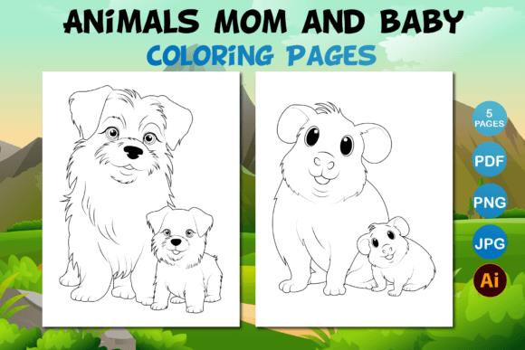 Animals Mom and Baby Coloring Pages