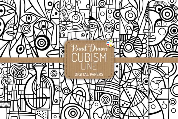 Cubism Line Coloring Page Design