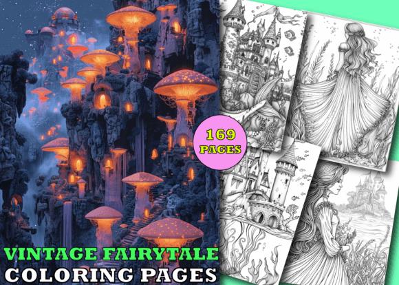 Vintage Fairytale Coloring Book Cover