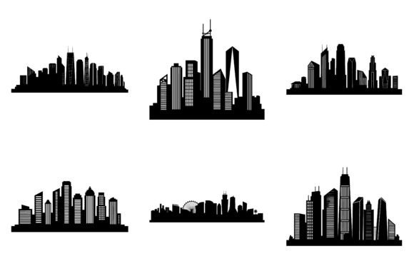 City skyline silhouette collection