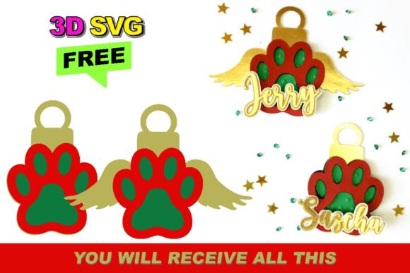 Paw Christmas Ornament 3D SVG designs