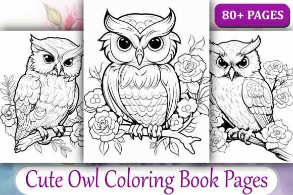 Cute Owl Coloring Book Cover