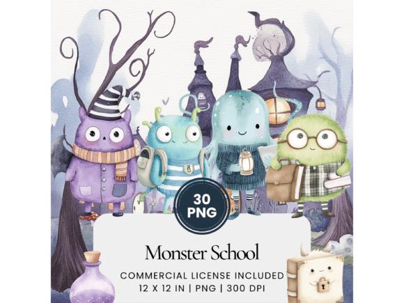 Colorful Monster School Clipart