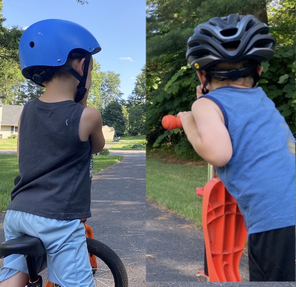 my toddler in bike helmet vs skate helmet