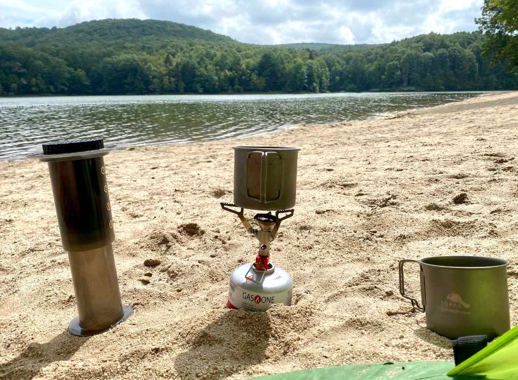 tuscarora state park beach coffee with aeropress