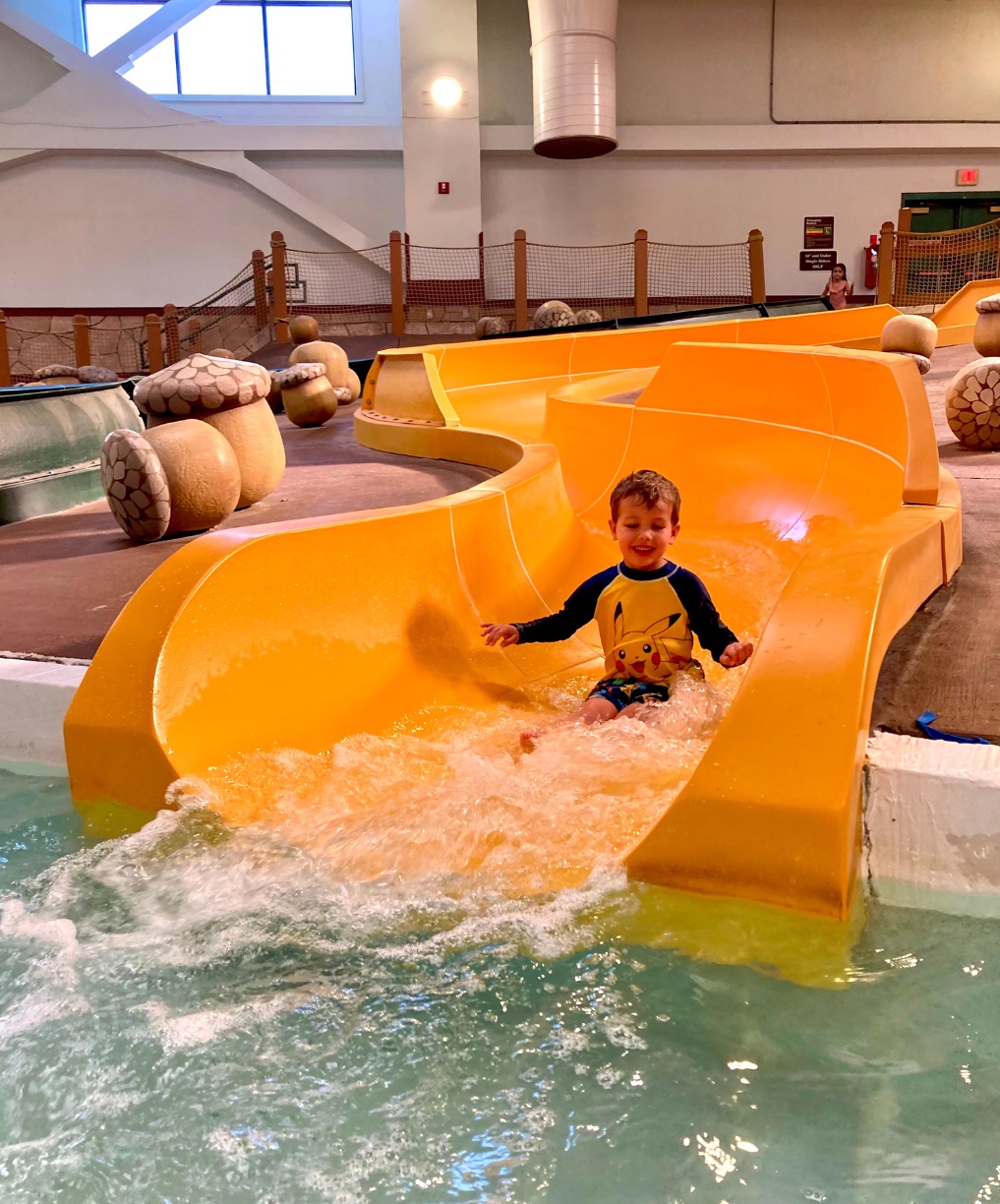 3 Year old on Waterslides at Great Wolf Lodge