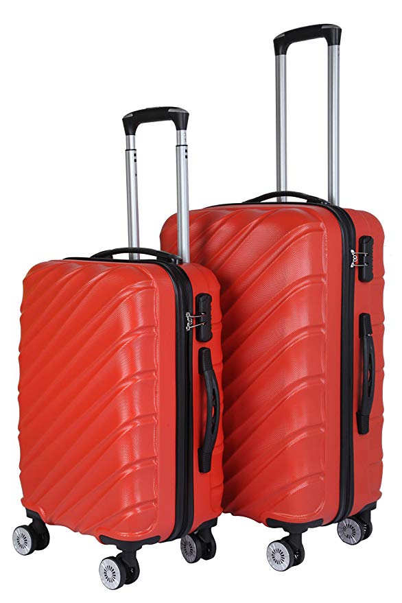 3G Combat 8023 Series 4Wheel Hard Sided Luggage ABS Red Trolley Travel Bags Suitcase (20 and24 Inch) -Set of 2 Price in India