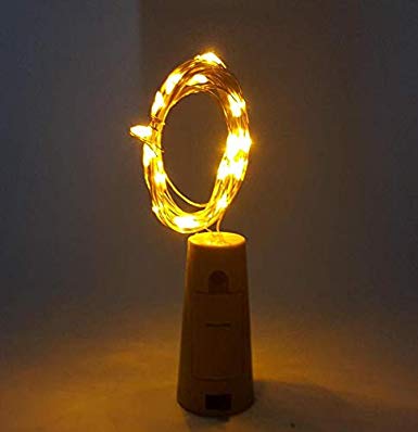 CHRONOS Fairy Copper String LED Lights | Wine Bottle Cork | Battery Operated | Warm White (1 Meter - 10 LEDs, Pack of 1) Price in India
