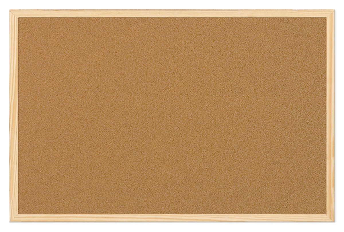 Cork Notice Board for Pins, Large, Notes, Pictures Wooden office Bulletin