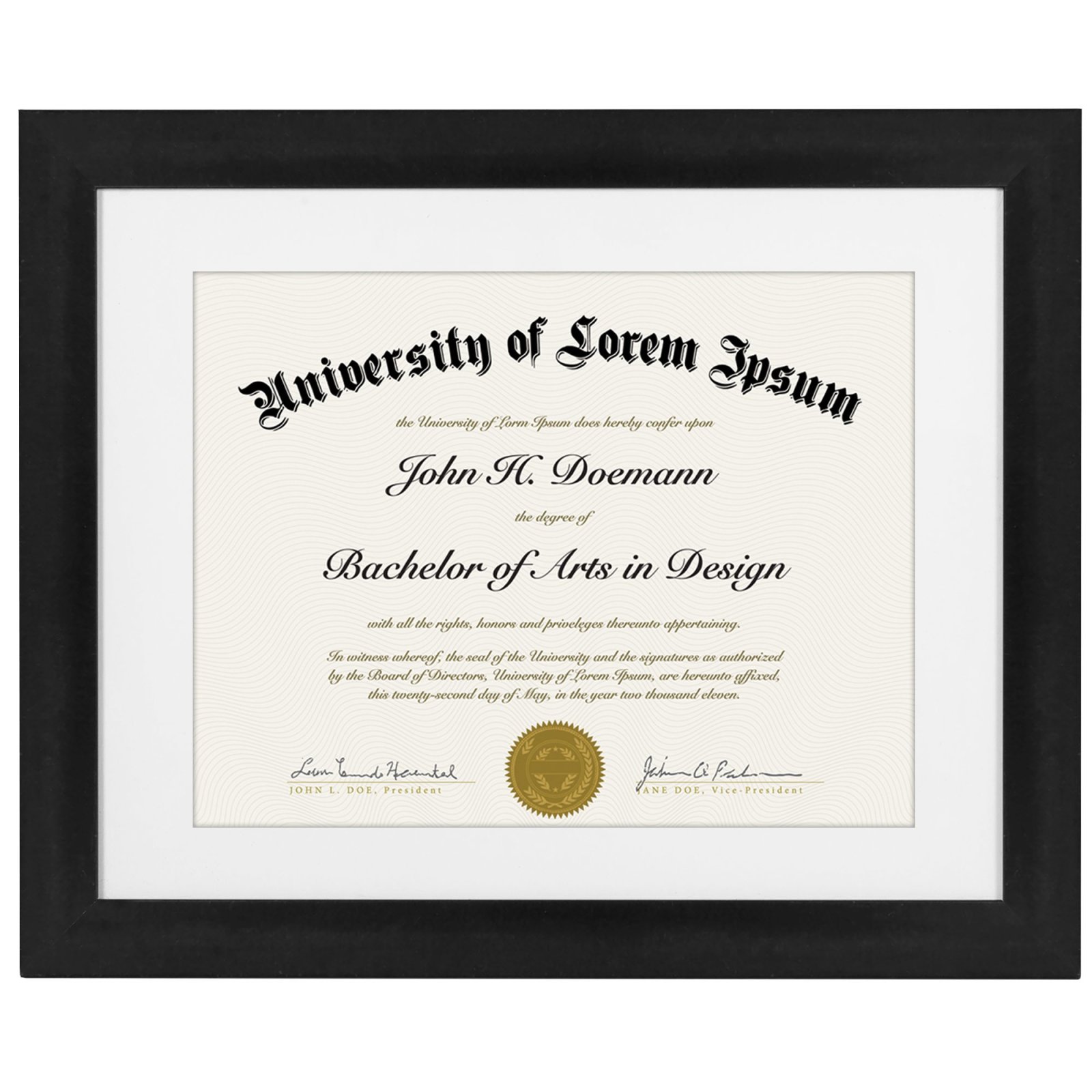 Frame Certificates Diploma Picture Document University College 11x14