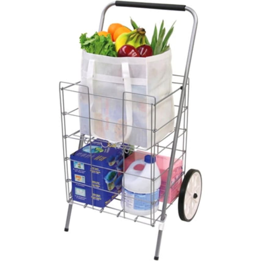 FAUCET Shop Cart 2 Wheel Folding For Grocery Laundry Shopping basket TOP QUALITY