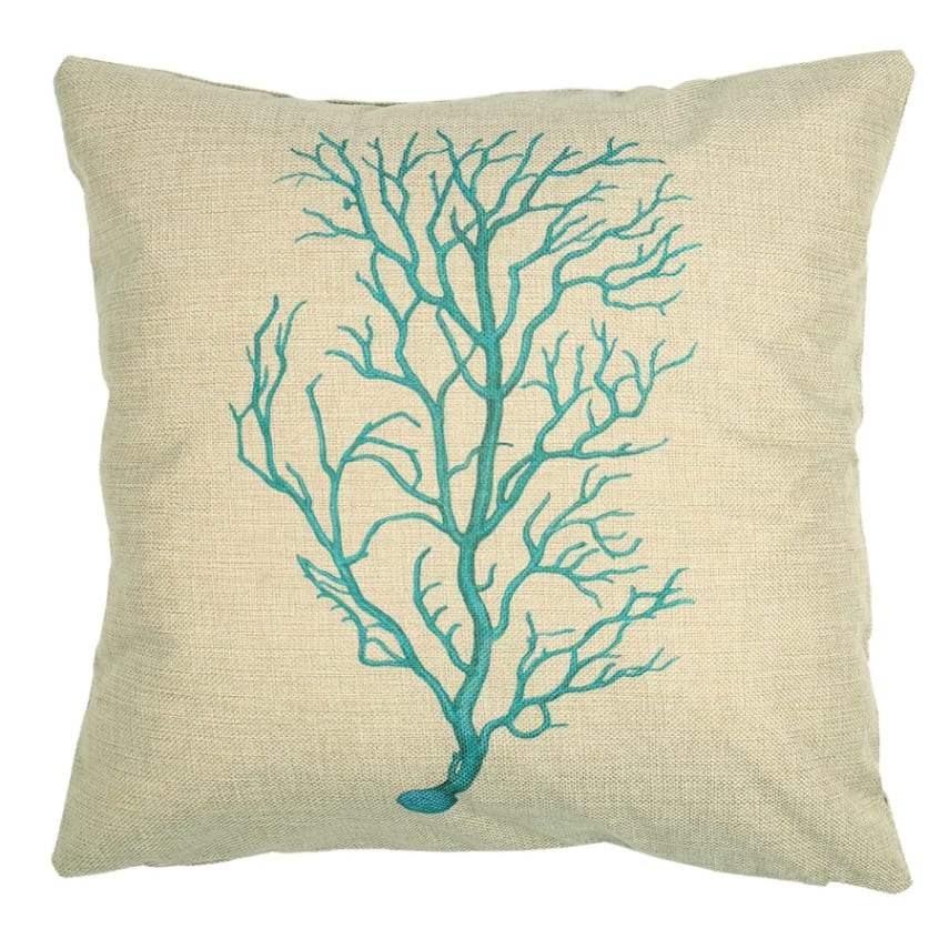 Seaside Light Green Cushion Cover Durable Cotton Throw Pillow Case Set of 4 eBay