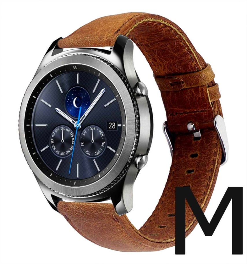 Gear S3 Classic Frontier Leather Replacement Band Smartwatch Retro Strap Brown