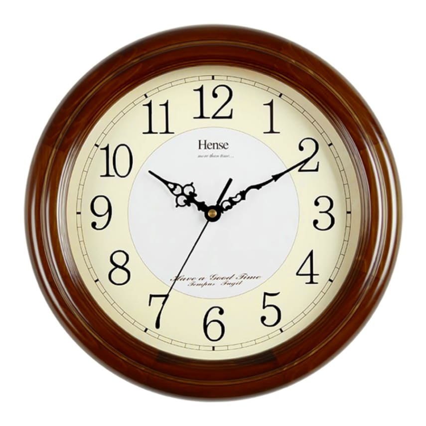 Vintage Wooden Wall Clock Large Solid Quality Home Decor 13 inch